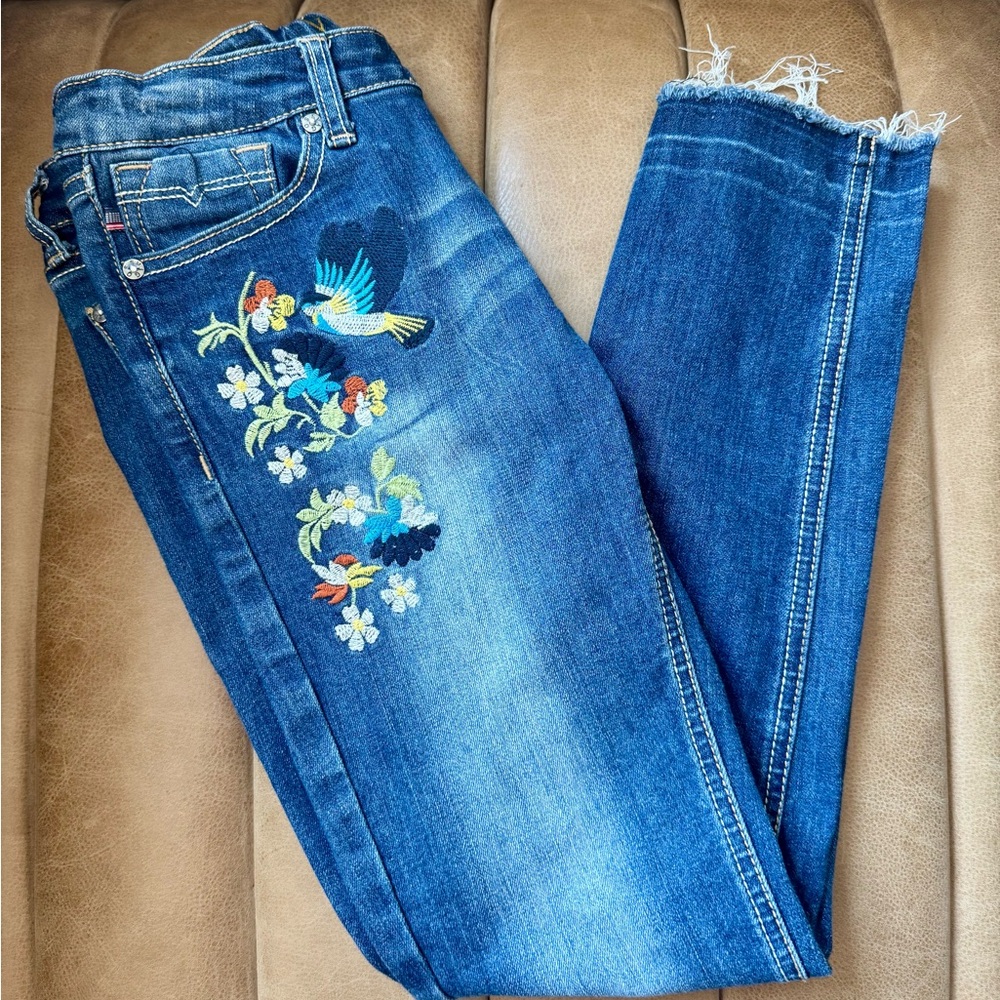 Vigoss Kids Blue Jeans with Colorful Embroidery